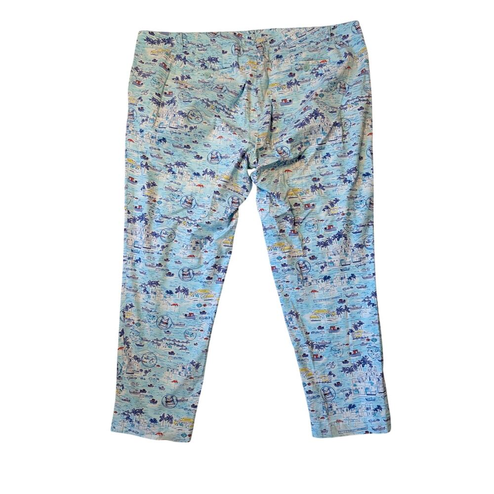 Talbots Seaside Nautical Map Print Weekend Chino Pants Women's Size 18WP